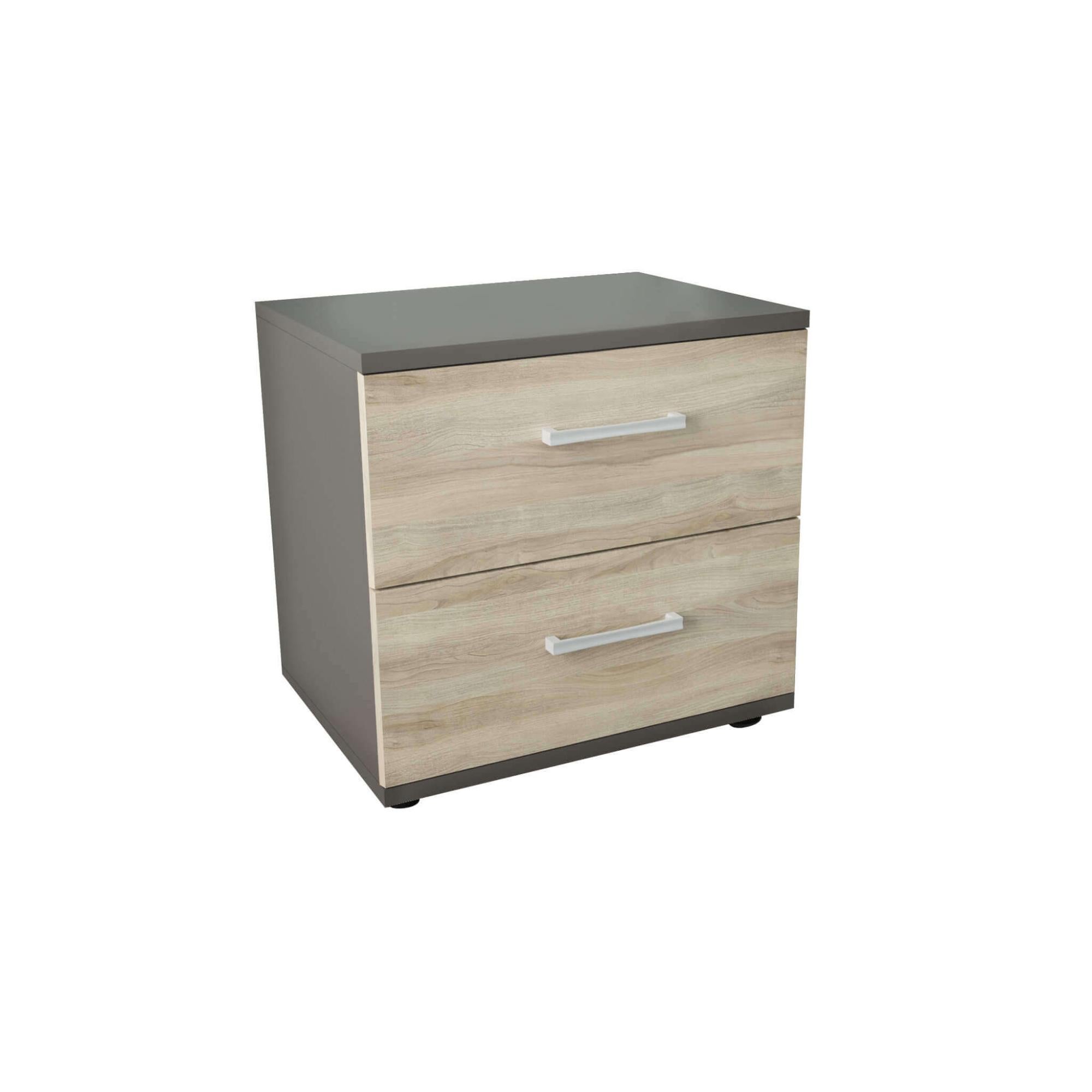 STDDRE Comodino In Bambù Stile Mid-Century 2 Ripiani - Con Anta In Acrilico, Naturale, Per Camera Da Letto