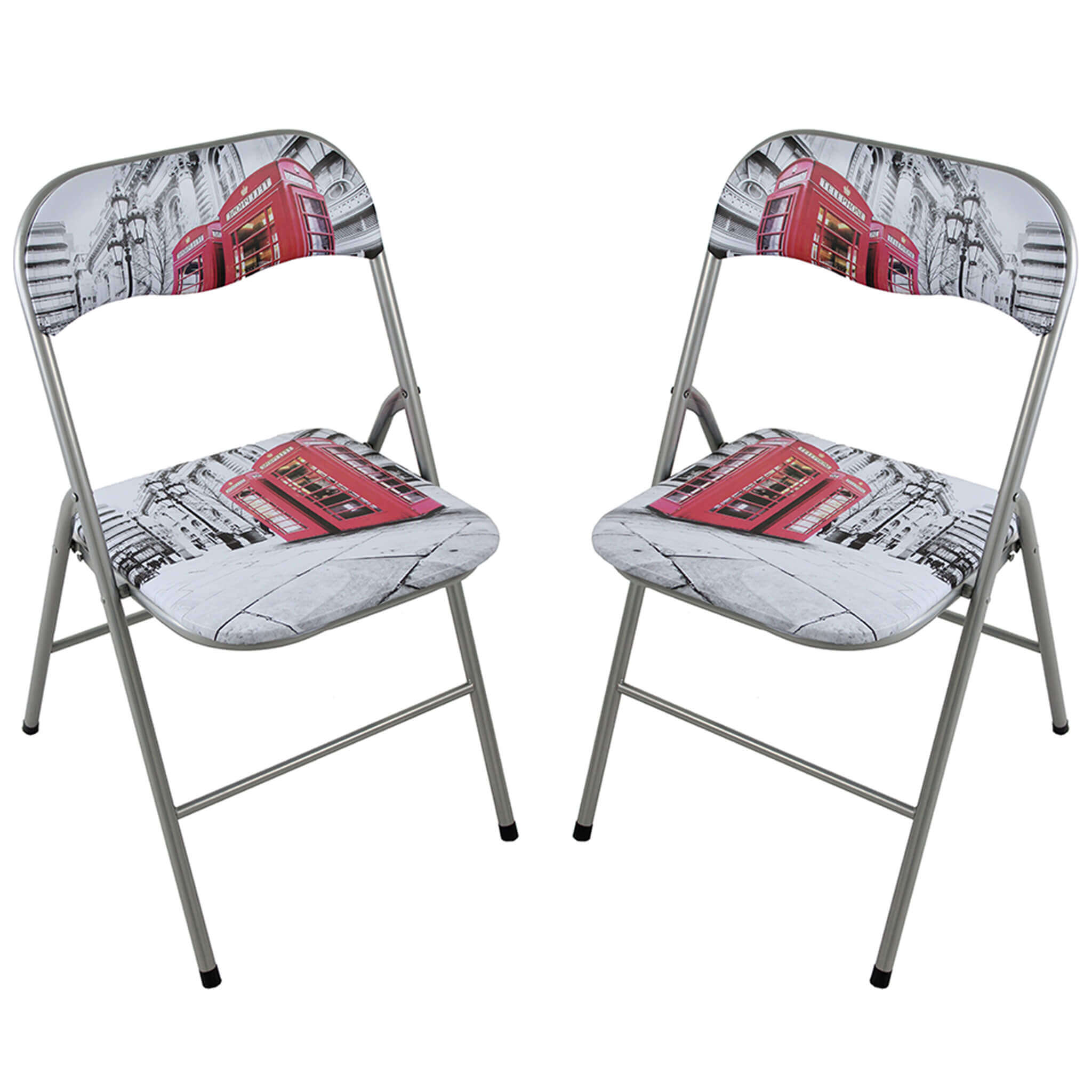 Set di 2 sedie slim pieghevoli londra di design con comoda