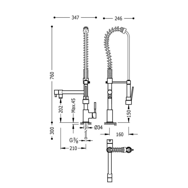TOP TRES 130495 Grifo Fregadero Vertical Leroy Merlin