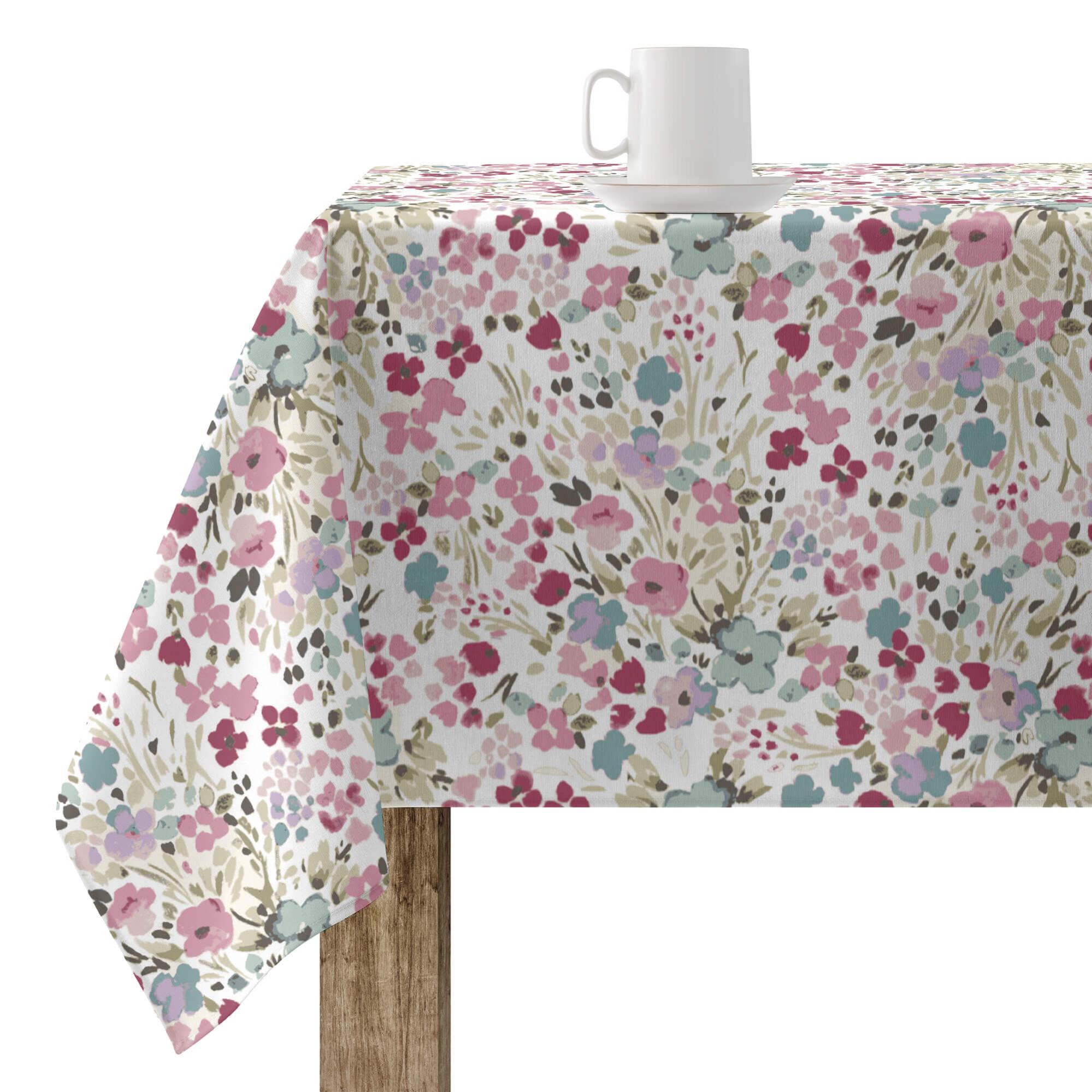 Tovaglia BELUM Resinata Antimacchia - Modello Okra 5 - 140x140 Cm - Impermeabile