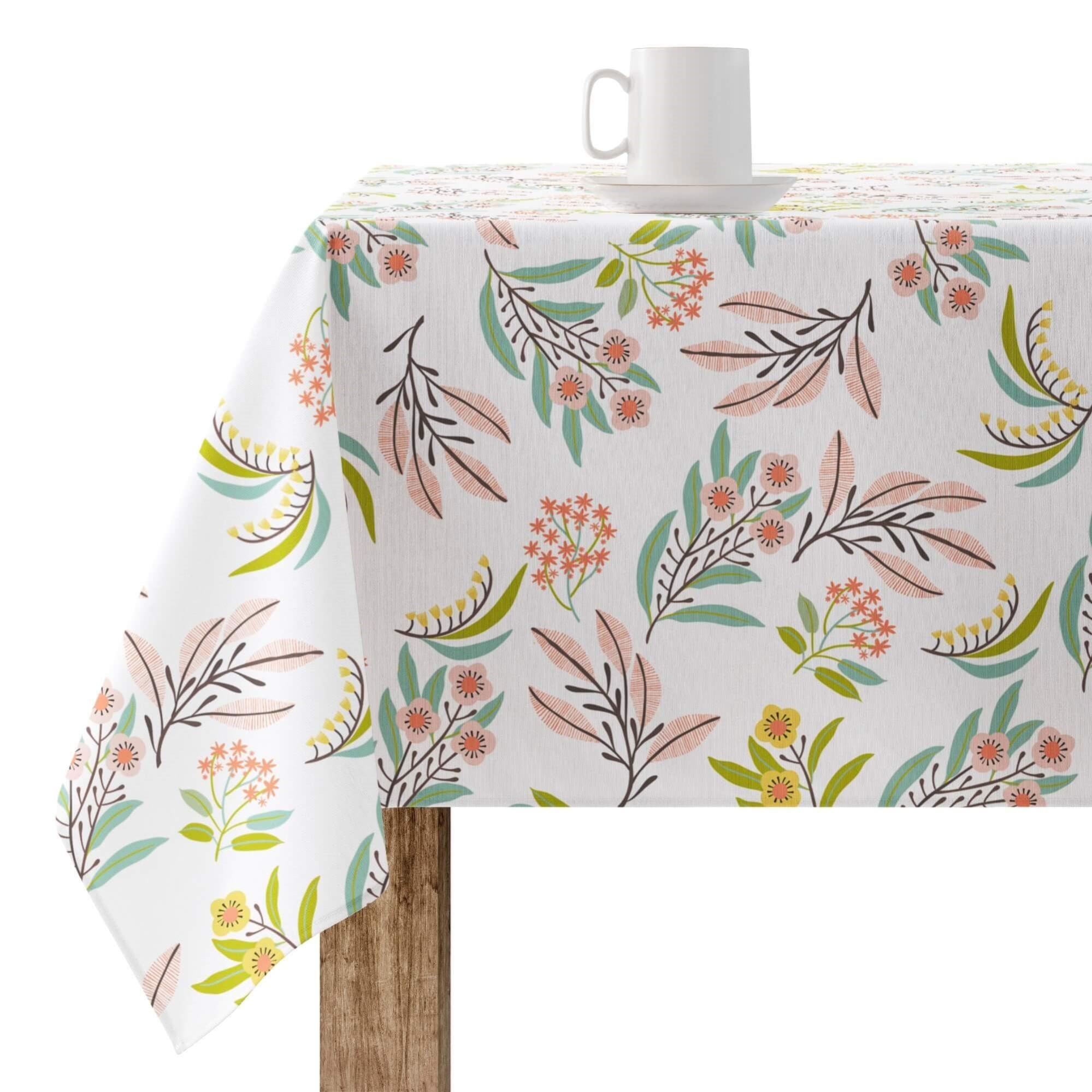 Tovaglia Primaverile 140x220 Cm Con Fiori E Farfalle - Tessuto Antimacchia Per Cucina E Feste - Foto 6