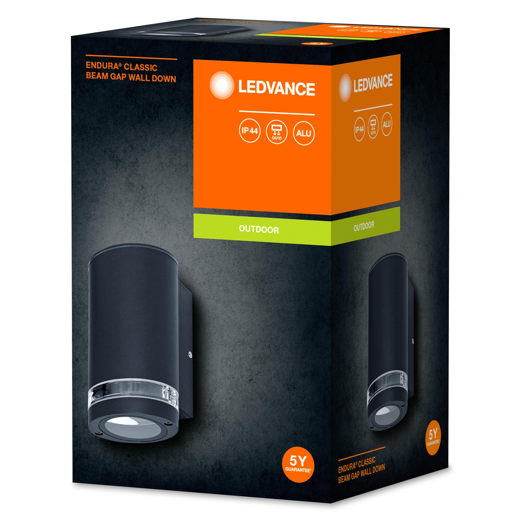 LEDVANCE LED lumière murale pour 1x ampoules GU10, lumière de conception pour l'extérieur, pour