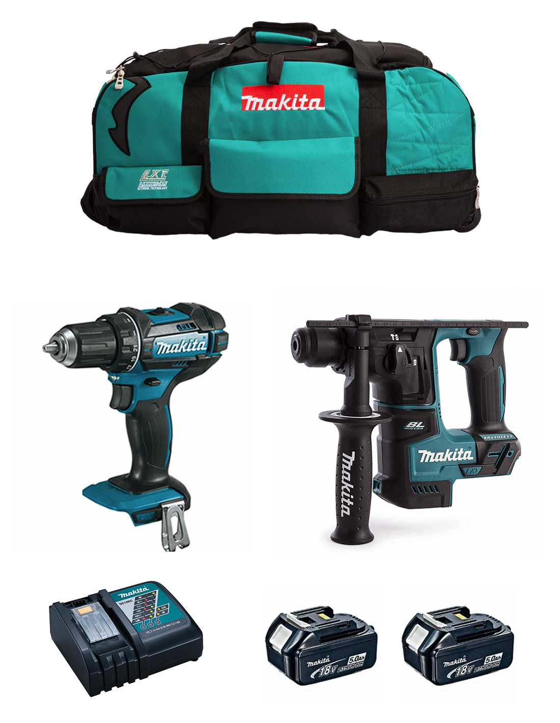 MAKITA Kit MK201 DDF482 DHR171 2 x 5 0 Ah DC18RC LXT600 Leroy