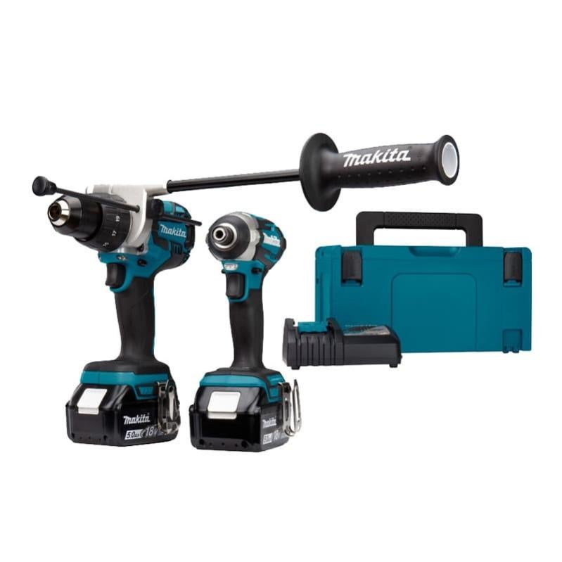MAKITA Kit DLX2176TJ (DTD154 + DHP481 + 2 x 5,0 Ah + DC18RC + MAKPAC 3 ...