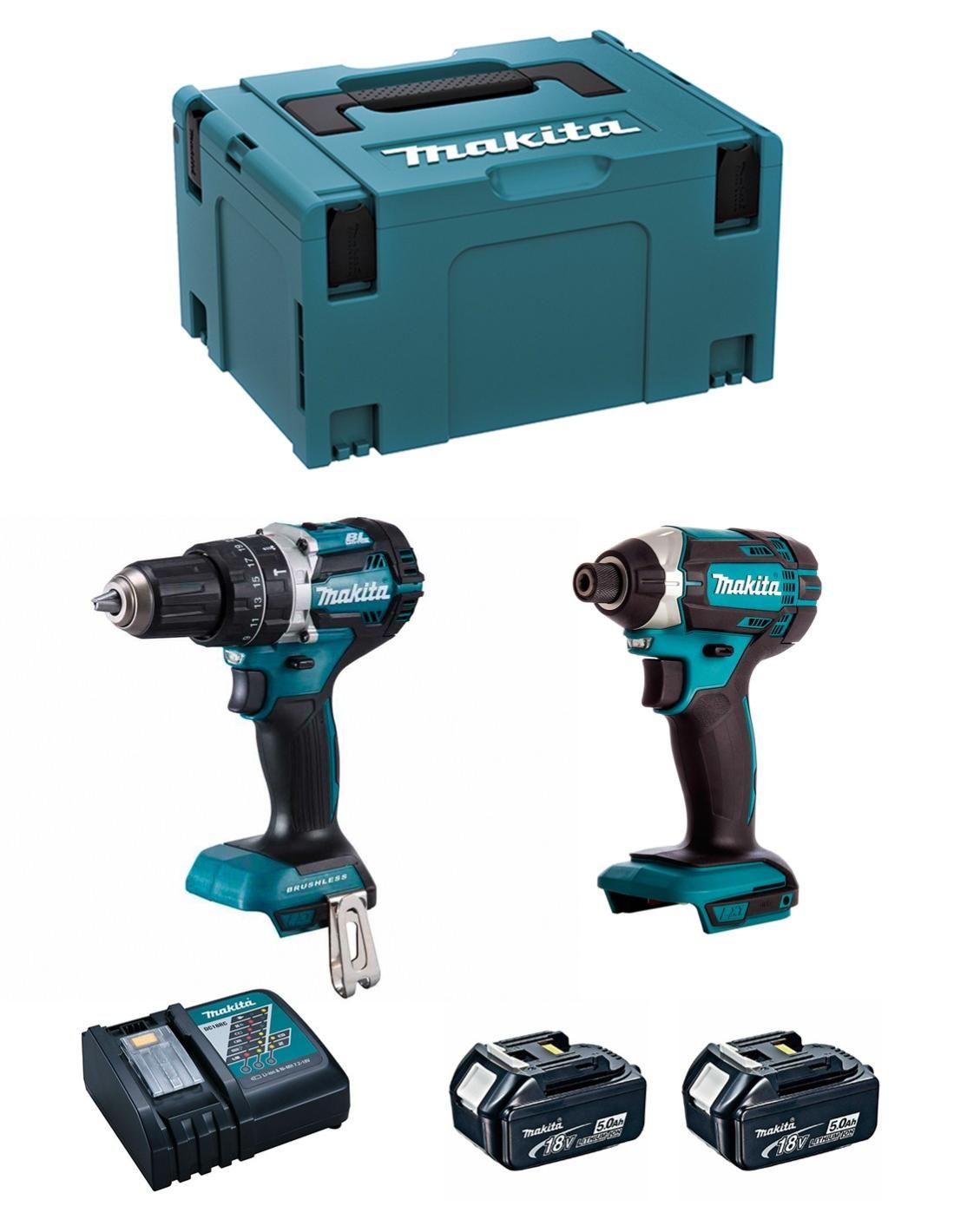 MAKITA Kit MK222RTJ DHP484 DTD152 2 x 5 0 Ah DC18RC MAKPAC 3