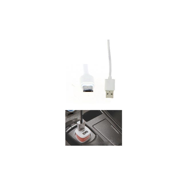 Chargeur Allume-Cigare 2 ports USB 2.4A + câble - Micro USB - SILUMEN