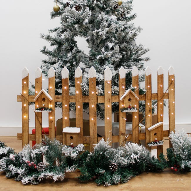 Clôture décorative en bois avec paysage de Noël (51.45.94) - Art