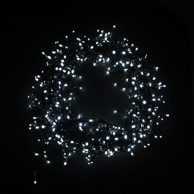 Guirlande lumineuse DEL avec 8 modes d′éclairage - Intérieur / Extérieur -  1000 DEL - 3000K - 25 m