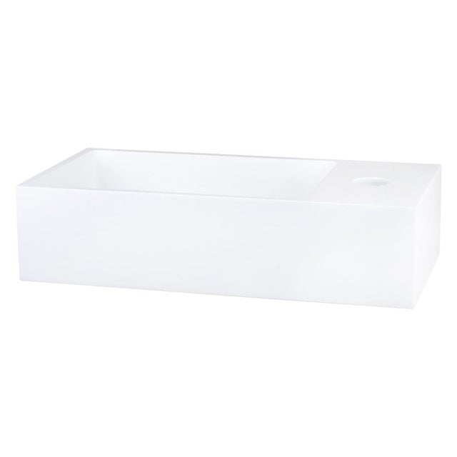 Lave-mains d'angle en Solid Surface TWG70 - blanc mat - 50 x 50 x 28 cm