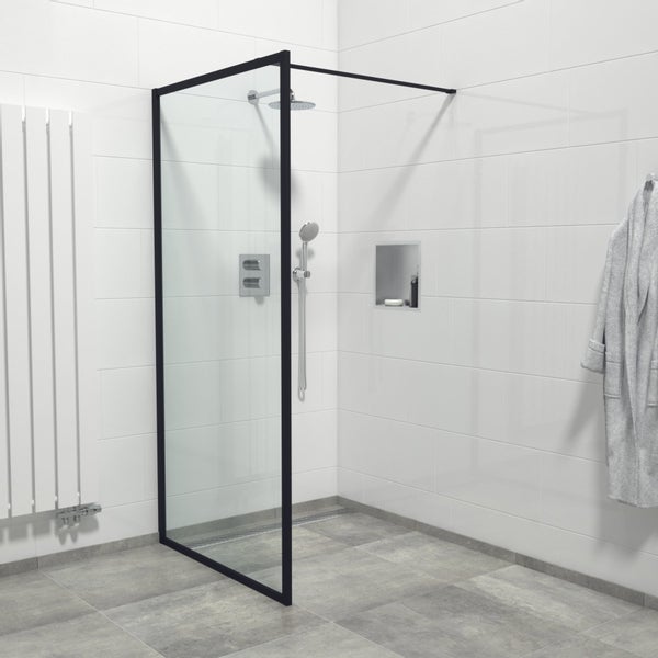 Saniclass Bellini Porte de douche 110x200cm avec paroi fixe verre