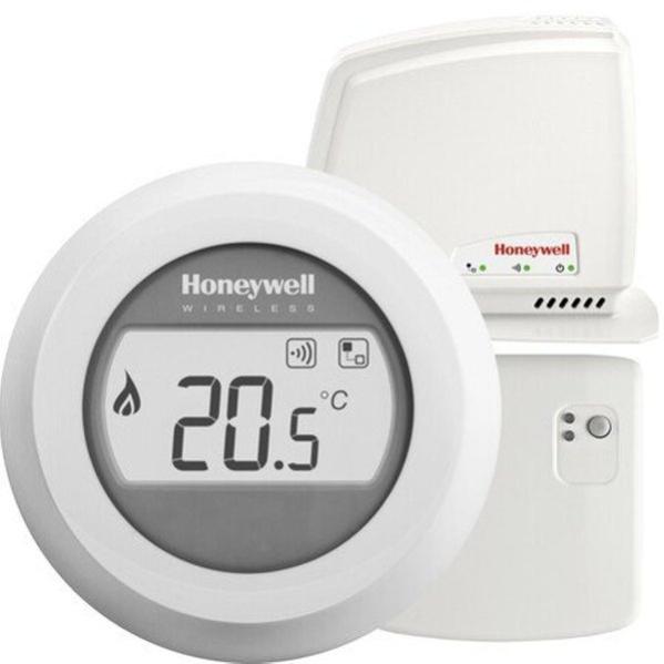 Honeywell Round connected room thermostat wireless 24v connected wireless  on/off white | Leroy Merlin