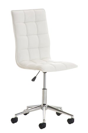 Fauteuil à roulette tabouret chaise de bureau blanc BUR09021