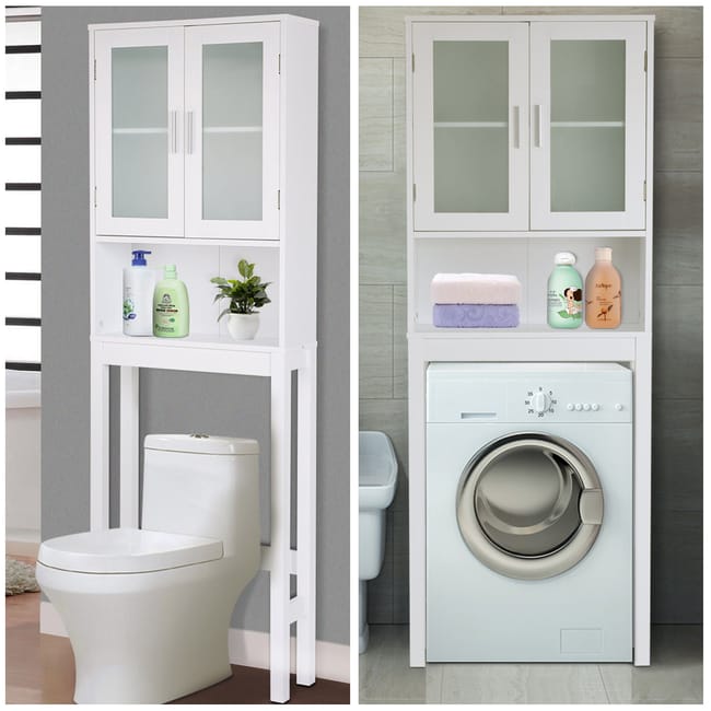 Meuble dessus toilettes wc 2 portes armoire de toilette tag re de