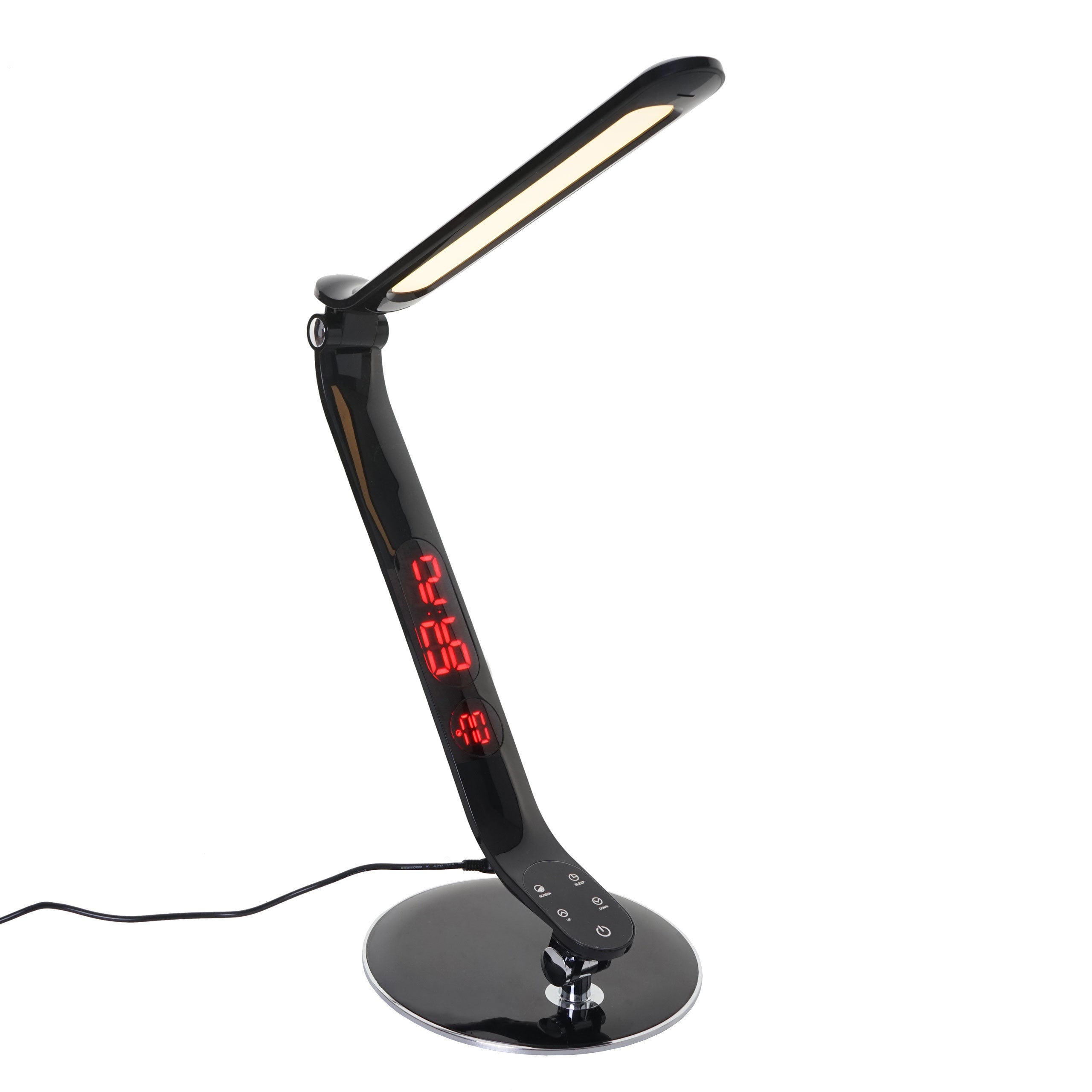 Lampe de chevet table bureau Lampe de bureau avec réveil horloge numérique  avec fonction d'alarme 04_0005418