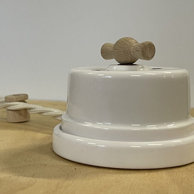 Interrupteur rotatif en saillie en porcelaine
