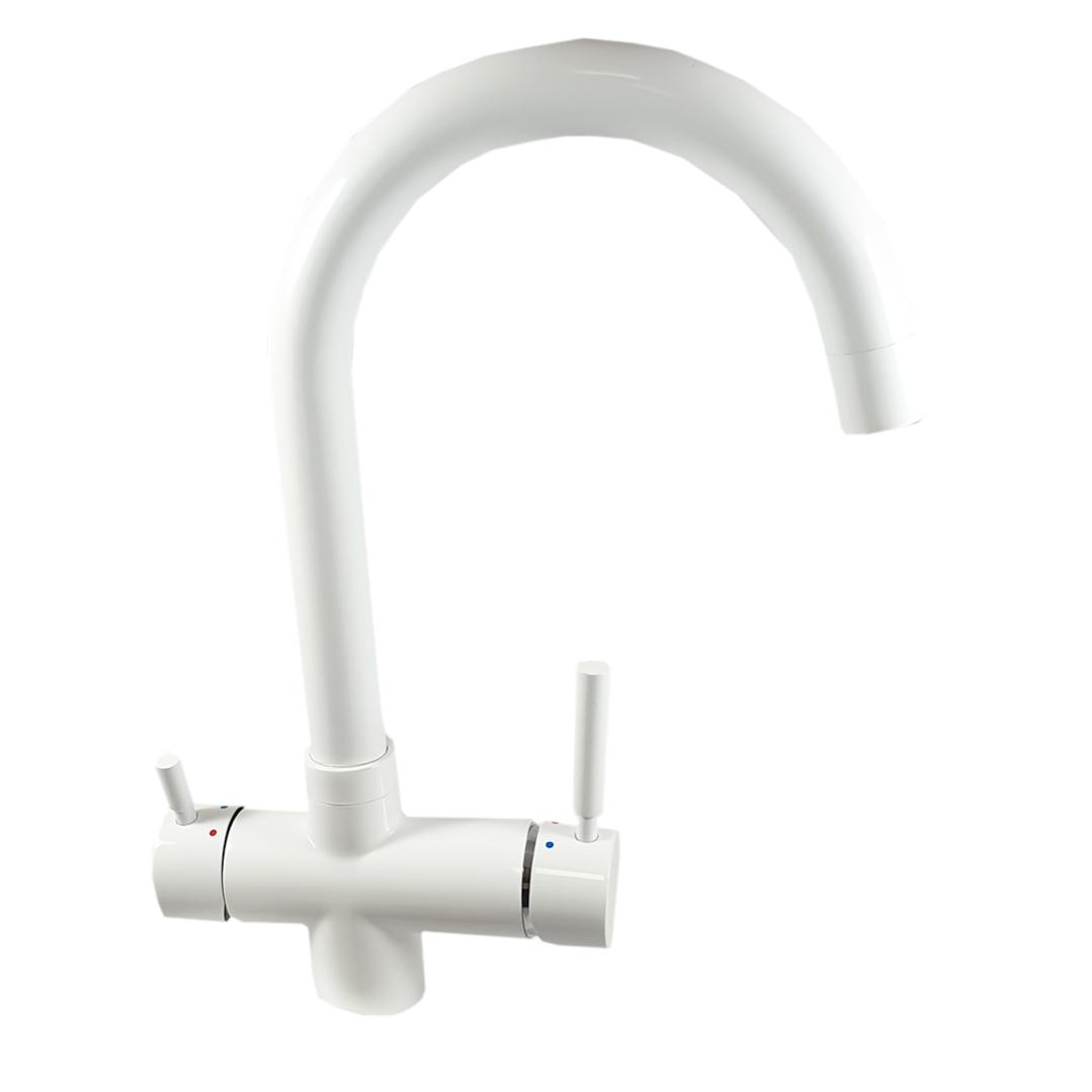 Rubinetto a leva colore bianco per depuratore acqua