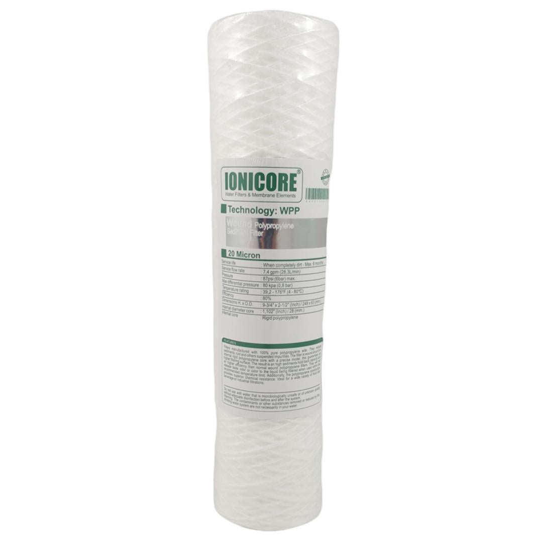 6x Wessper 10" Cartuccia Filtro Filo Avvolto Polipropilene per sedimenti per osmosi inversa