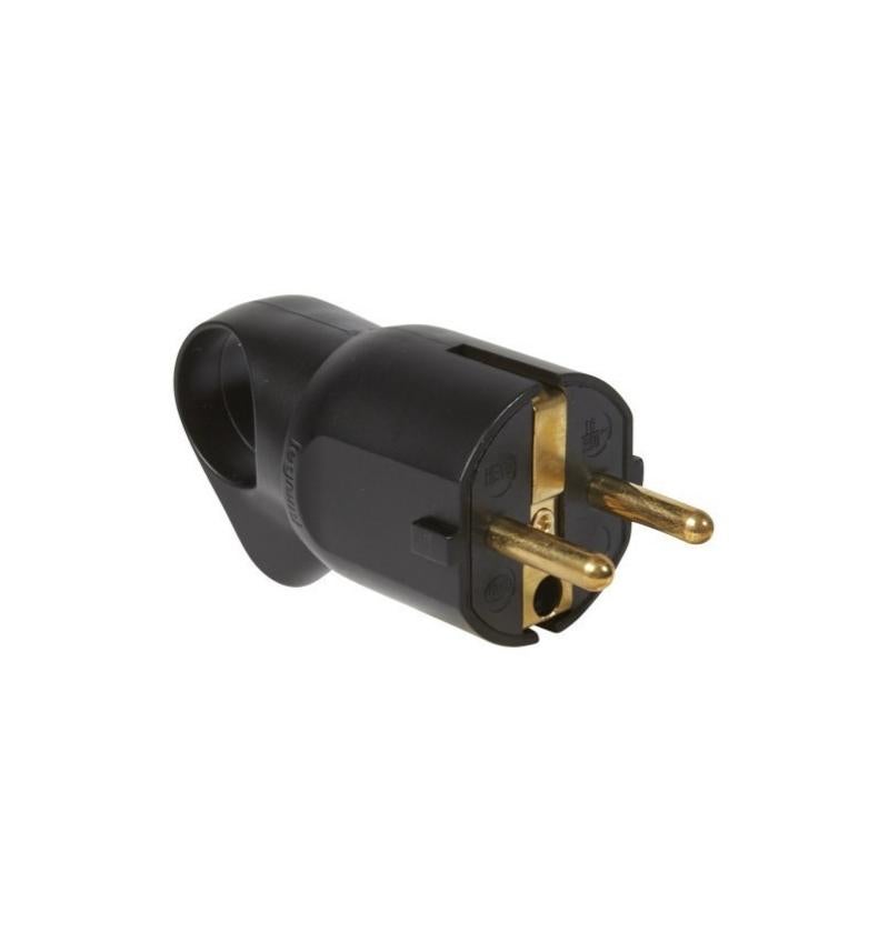 Base Schuko 4.8mm 16A 250V t/tl Nera con Anello per Estrazione Facile