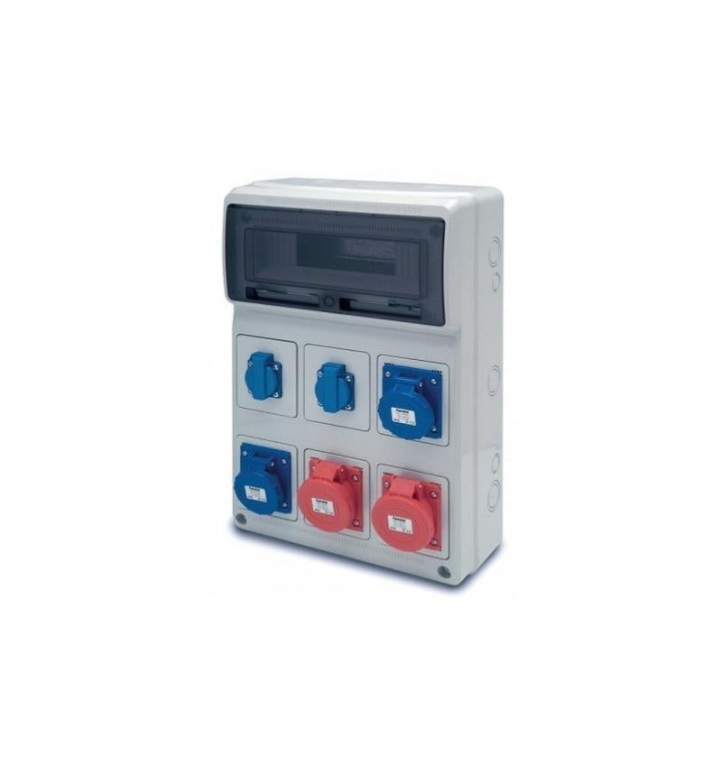 Scatola Elettrica Da Parete IP65 2 Prese 16A 220-250V - Con Coperchio Automatico E Connettore Impermeabile (Spina Europea)