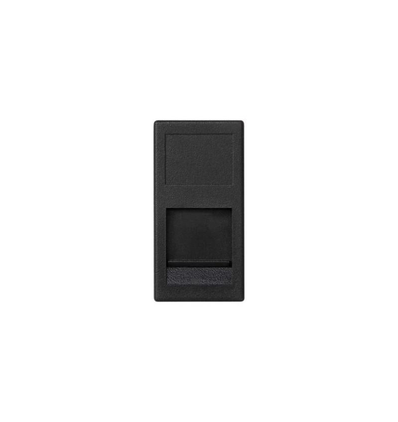 RiteAV Piastra A Muro 1 Banda Grigio – 2 Porte: Cat6 Schermato E Coassiale Tipo F, Femmina-Femmina, Viti Incluse