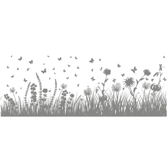 1PC 45x200CM Motif de fleurs d'encre noir et blanc Film Fenetre