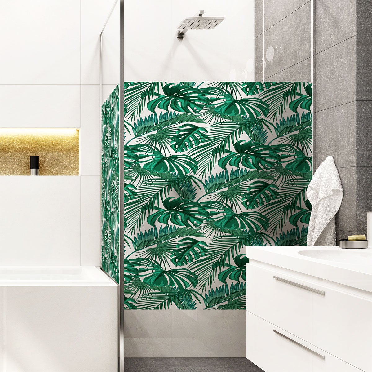 Adesivo oscurante e privacy per finestra 100 x 40 cm foglie di palma -  Sticker adesivo - adesivi murali