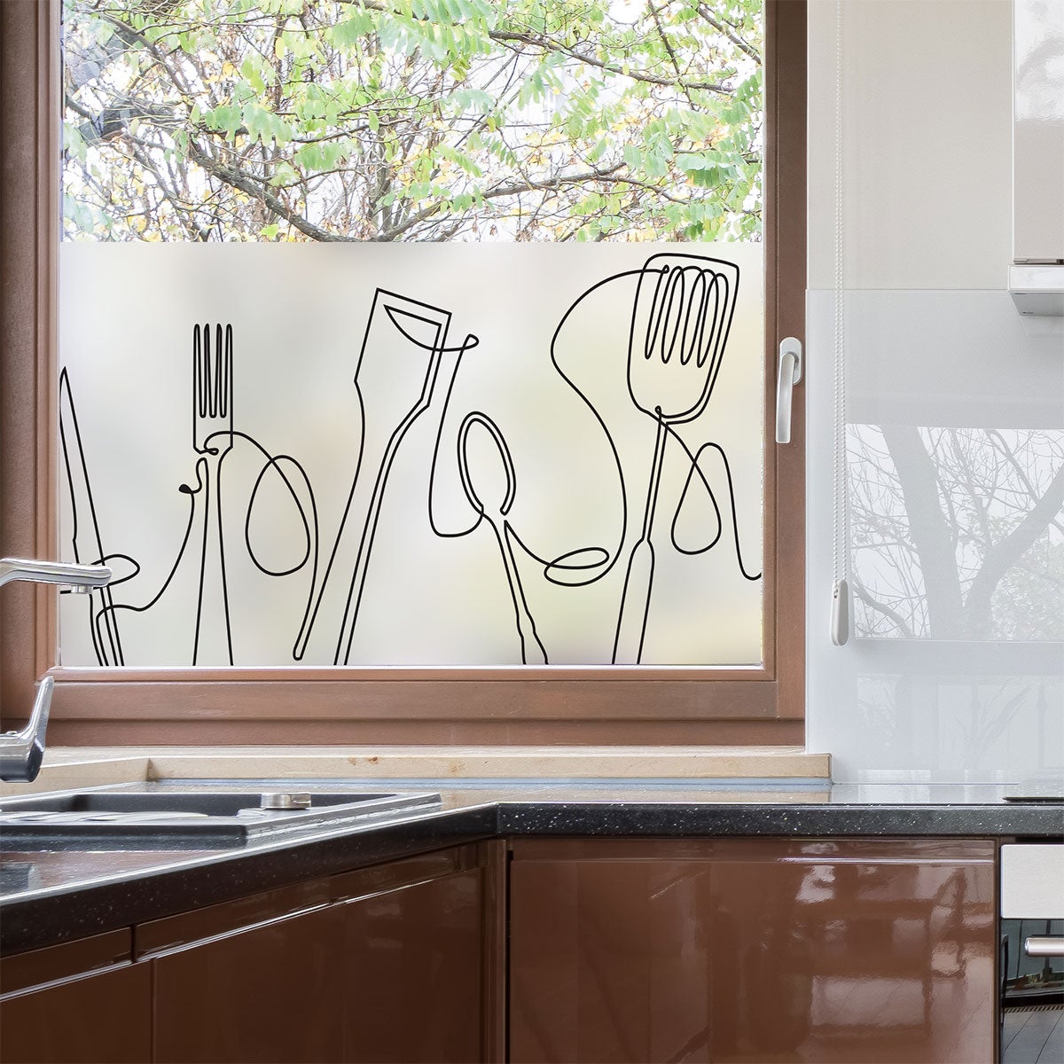 Adesivo oscurante e privacy per finestra 1 metro x 40 cm cucina - Sticker  adesivo - adesivi murali