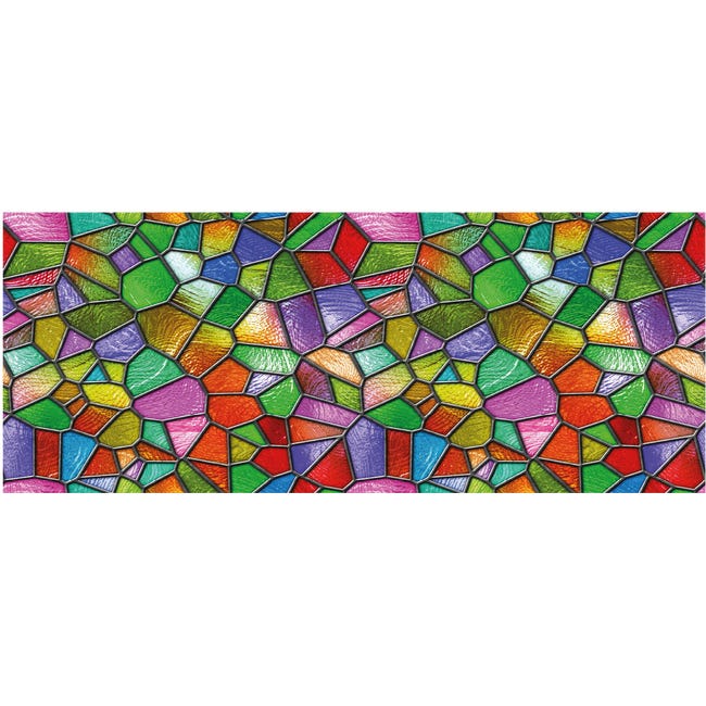 Vinilo opaco y privacidad para ventana 100 x 40 cm vidrieras multicolores -  adhesivo pared - sticker revestimiento
