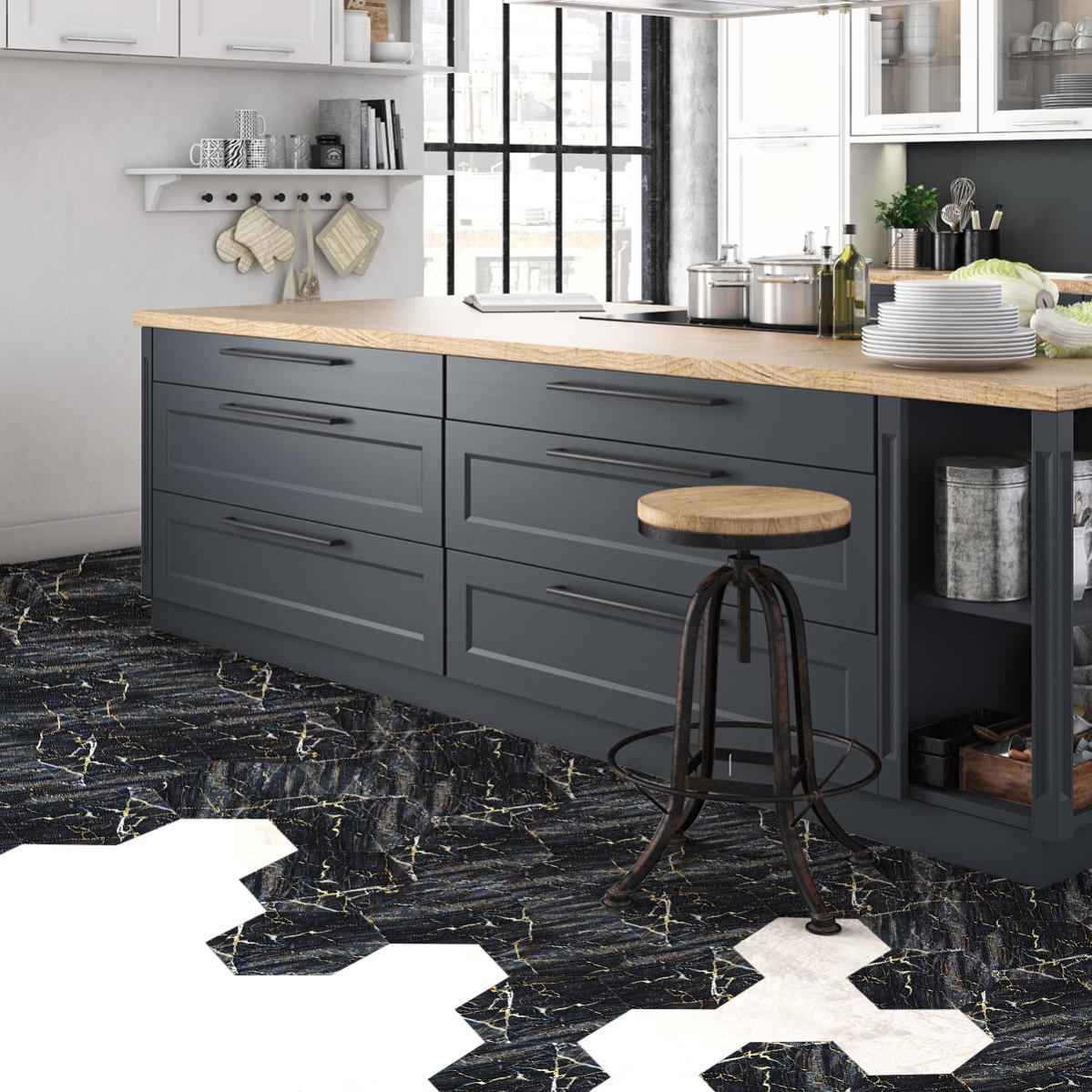 Adesivi In Marmo Esagonale Da Pavimento Santorini Antiscivolo - Sticker - Foto 4