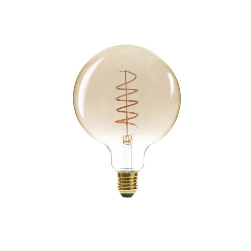 Ampoule LED E27 Filament Torsadé 4W Globe Ambré SILAMP Leroy Merlin