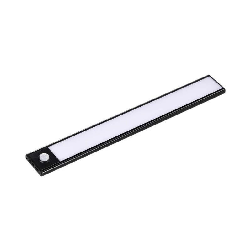 Tira de Luz LED Recargable USB 40cm 2W Negra con Sensor de Movimiento -  Blanco Cálido 2300K - 3500K - SILAMP