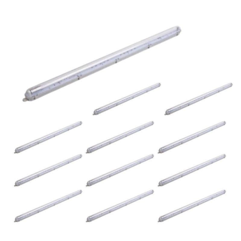 Kit de Réglette LED étanche + 1 Tube Néon LED 150cm T8 22W (Pack de 12) Blanc Neutre 4000K