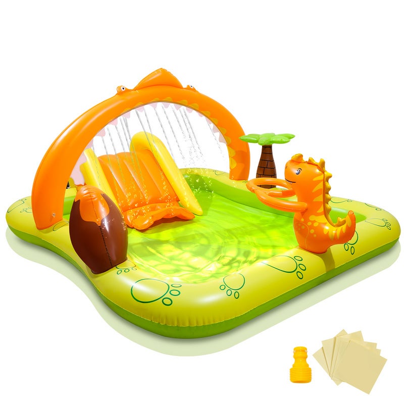 Flotteur de piscine gonflable pour enfants et adultes - Jouets de piscine  pour enfants - Radeau de piscine avec dinosaure à enfourcher avec jouets de  fête de piscine d'été, jouets d'eau pulvérisée