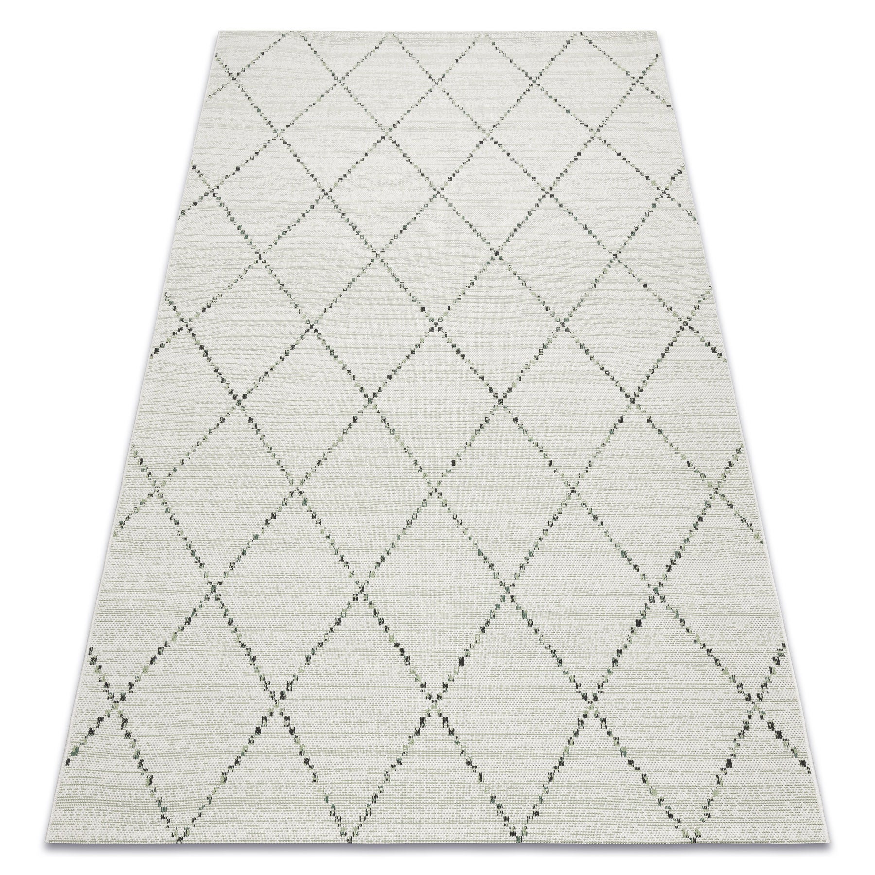 Alfombra de cuerda sisal color 19436/062 rombos cuadrados beige 200x290 cm