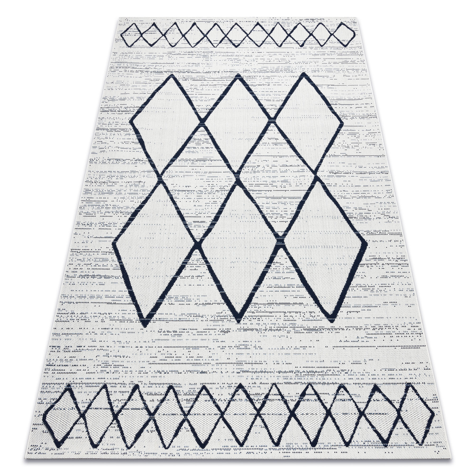 Alfombra de cuerda sisal color 47272/396 rombos cuadrados blanco 200x290 cm