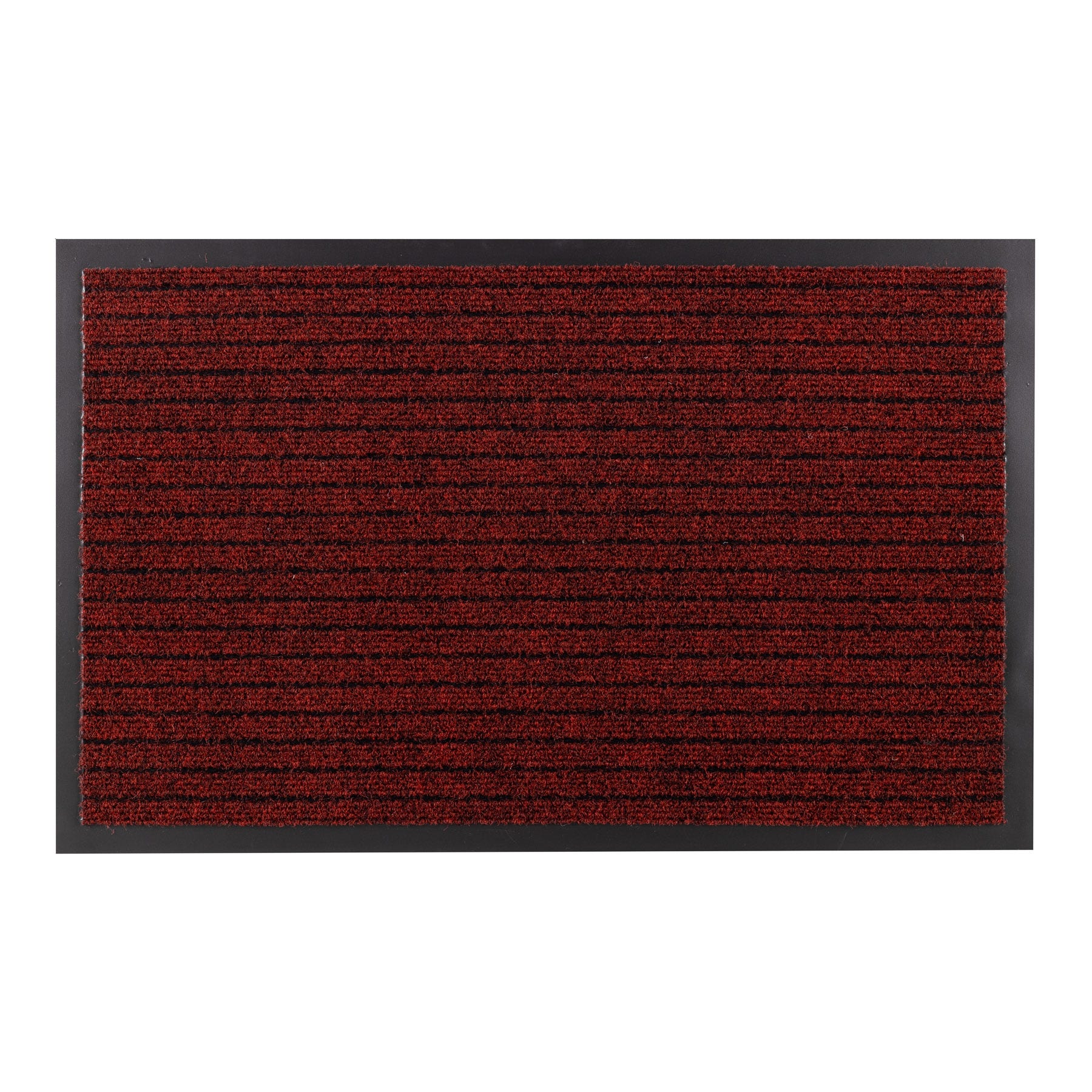 Paillasson pour intérieur et extérieur, 90 x 120 cm, noir-rouge
