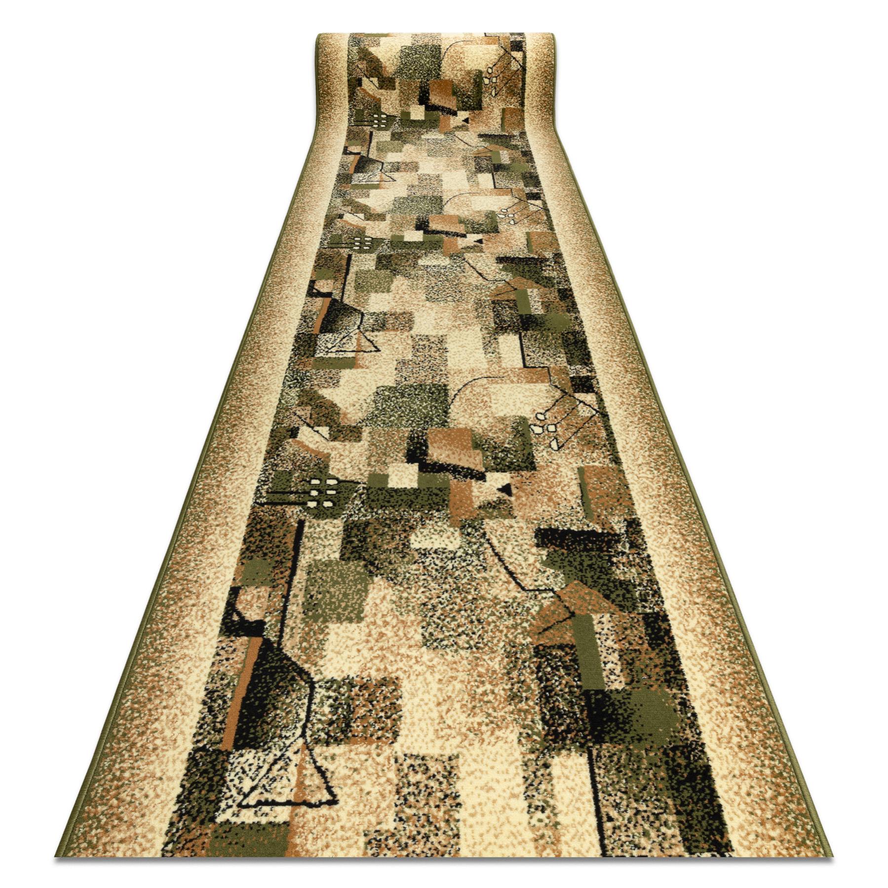 Alfombra de pasillo bcf impresja verde aceituna 90 cm 90x640 cm