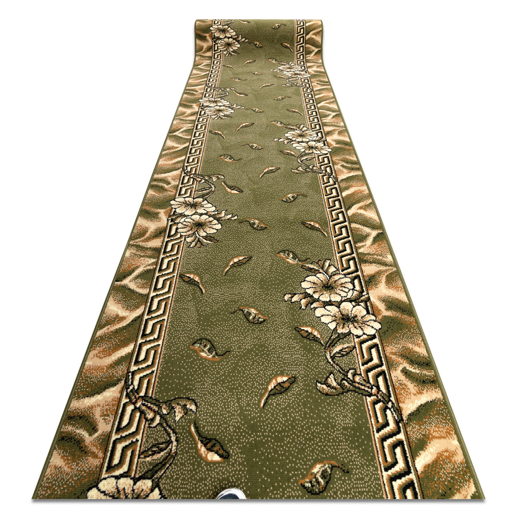 Alfombra de pasillo bcf trio verde 120 cm 120x320 cm