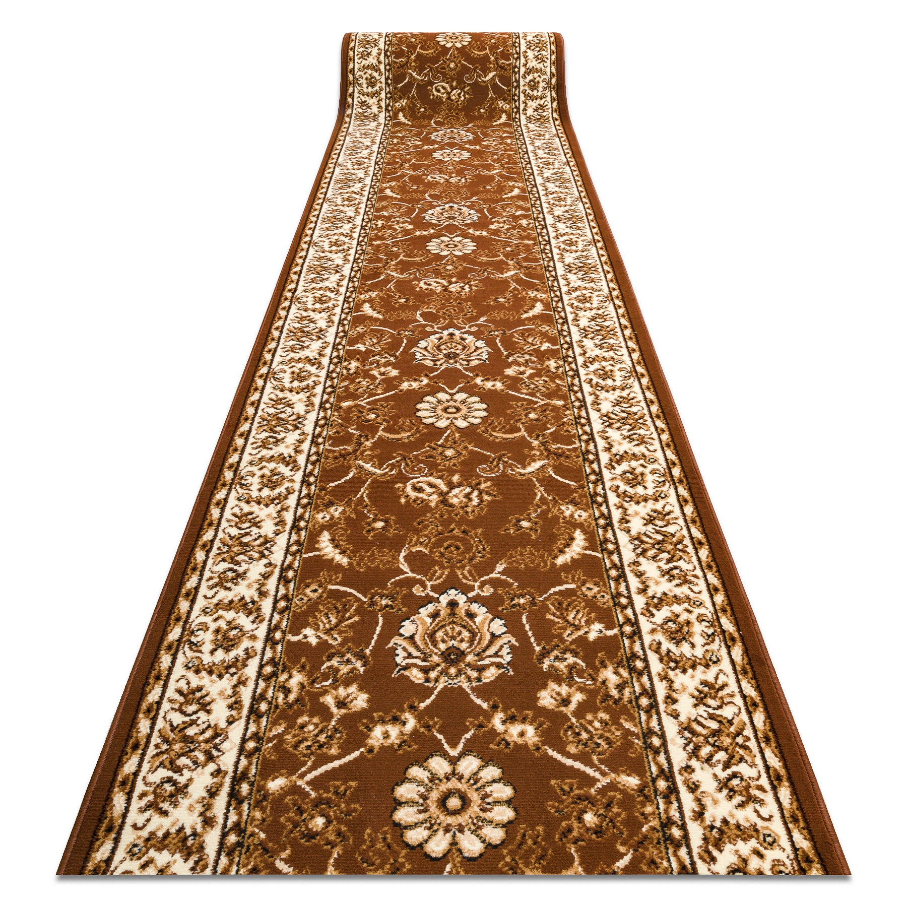Alfombra de pasillo bcf morad klasyk clásico marrón 70 cm 70x600 cm