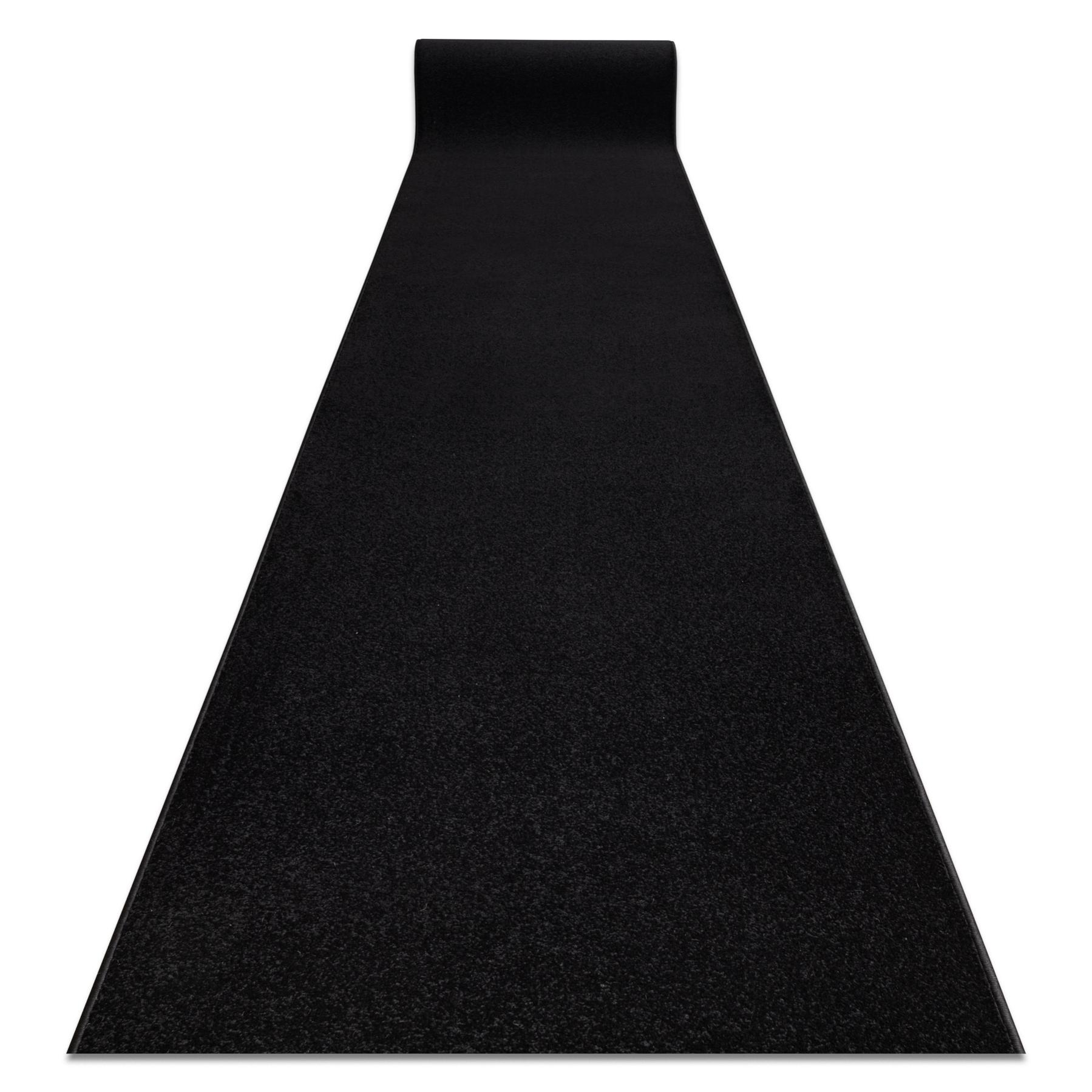 Alfombra de pasillo karmel llanura, un color negro 70 cm 70x110 cm