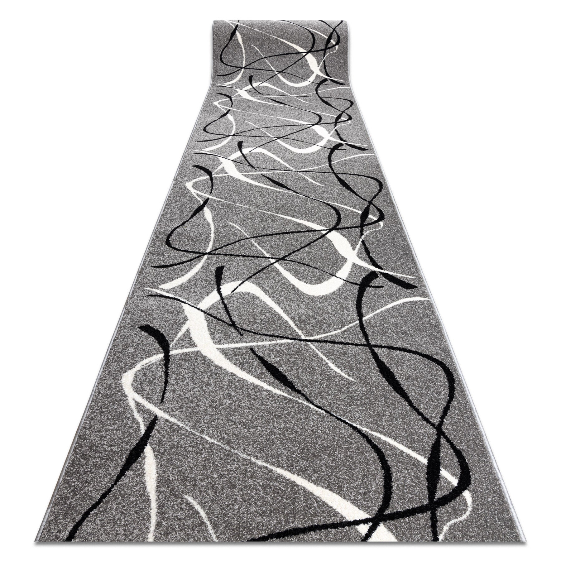 Alfombra de pasillo silver choco gris 90 cm 90x640 cm