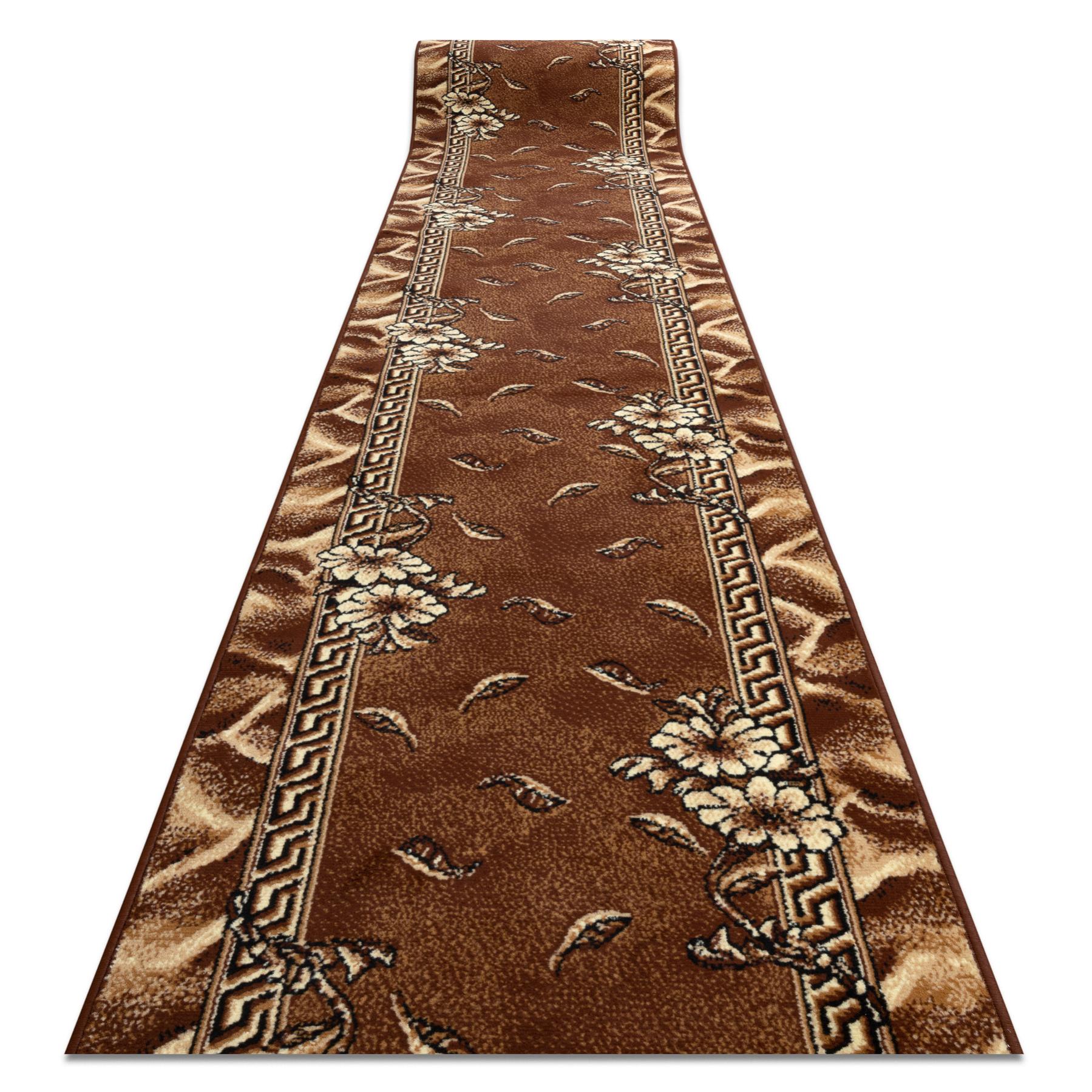 Alfombra de pasillo bcf trio marrón 120 cm 120x950 cm