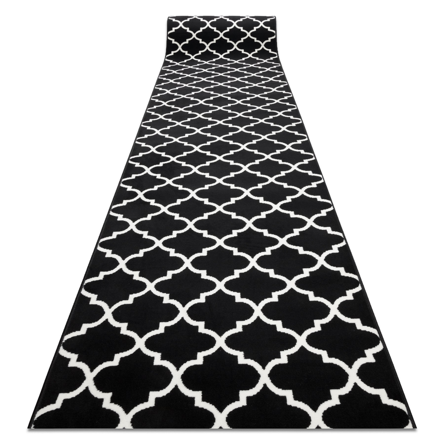 Alfombra de pasillo bcf morad trelis espaldera marroquí negro / crema 90 cm 90x150 cm