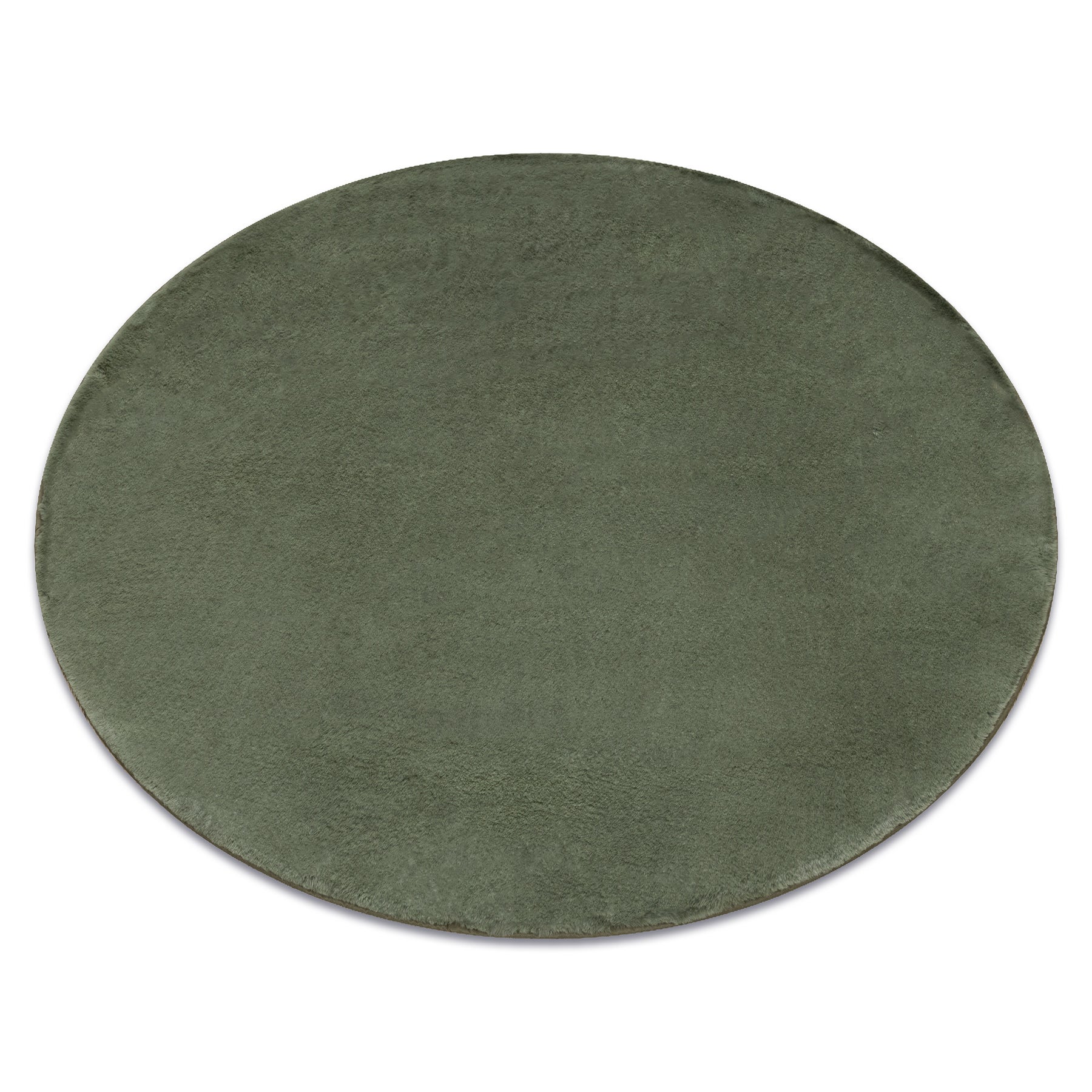 Alfombra de lavado moderna posh circulo shaggy, felpa, gruesa antideslizante, verde circulo 60 cm