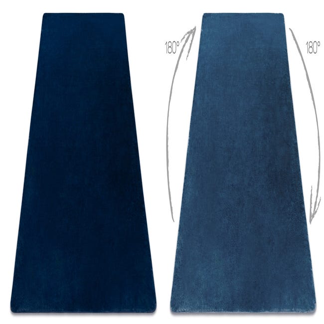 LINDO tapete lavável moderno azul oscuro, antiderrapante, pelúcia