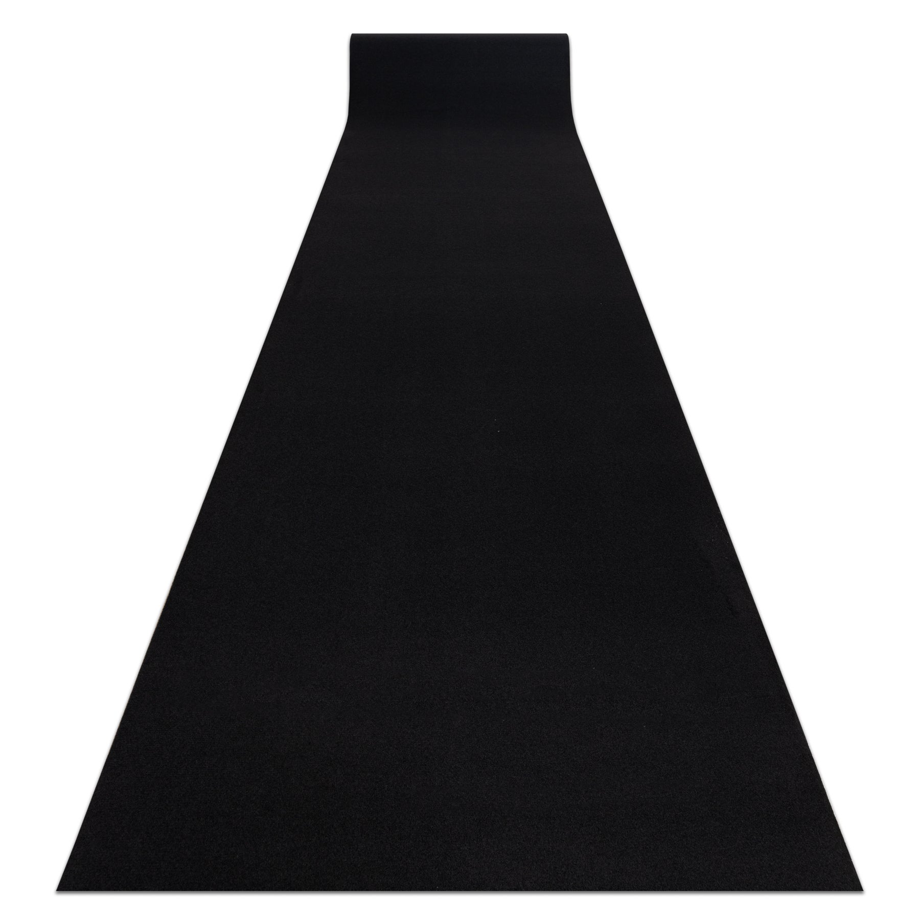 Alfombra de pasillo con refuerzo de goma rumba un solo color negro 70 cm 70x360 cm