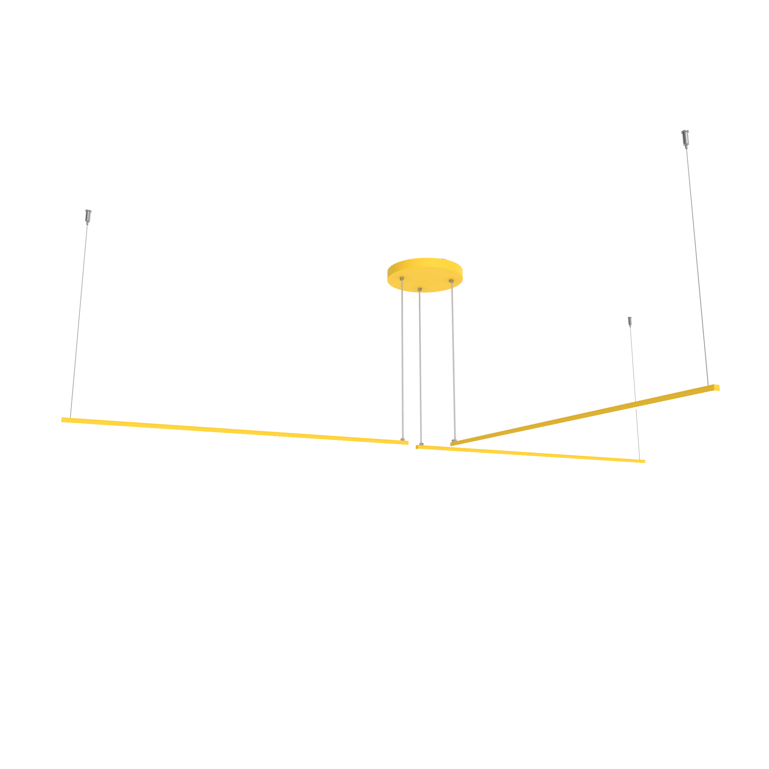 Lumicom splint 3x lampara de techo strip led 17w m 3000k metal amarillo l100cm