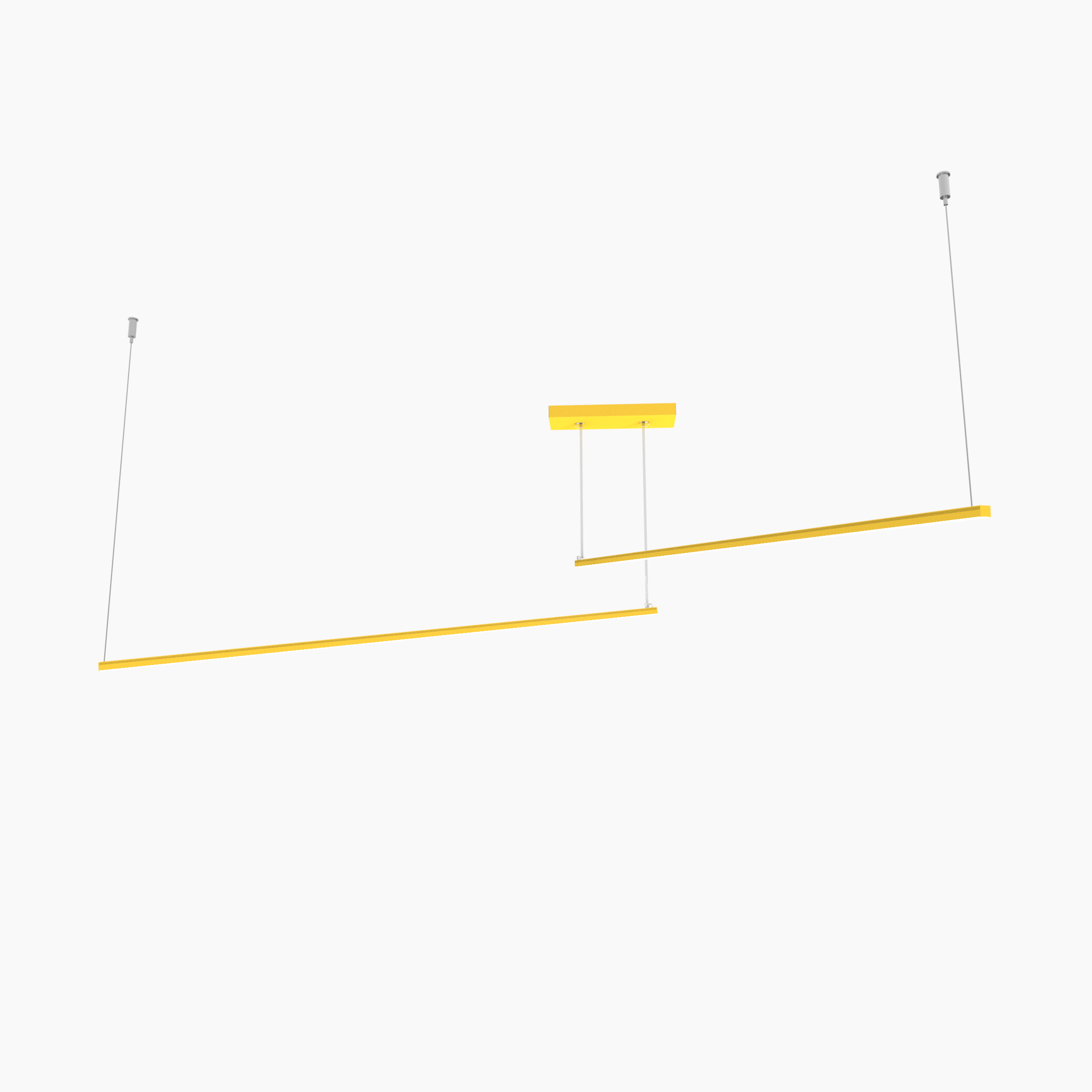 Lumicom splint 2x lampara de techo strip led 17w m 3000k metal amarillo l100cm