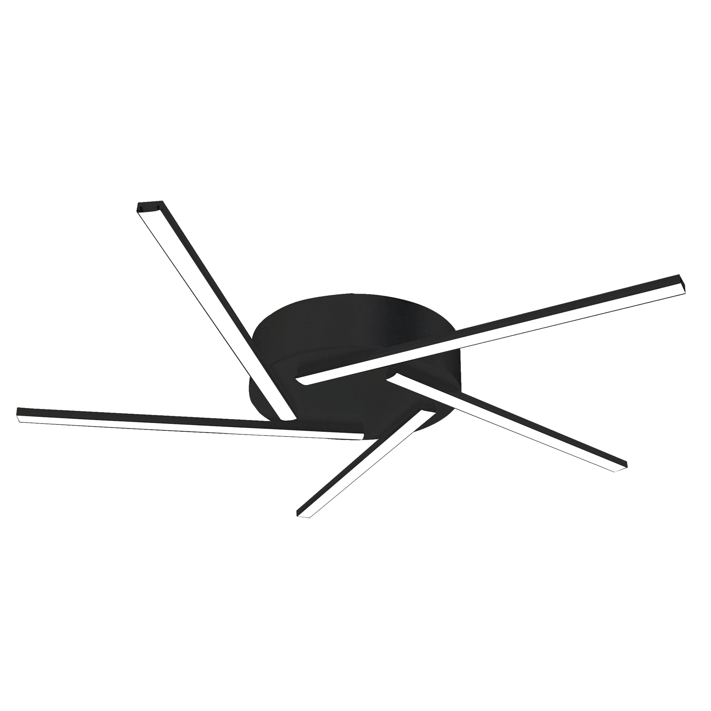 Lumicom | spin lámpara de techo, strip led, 4000k, metal, negro mate, d.60cm