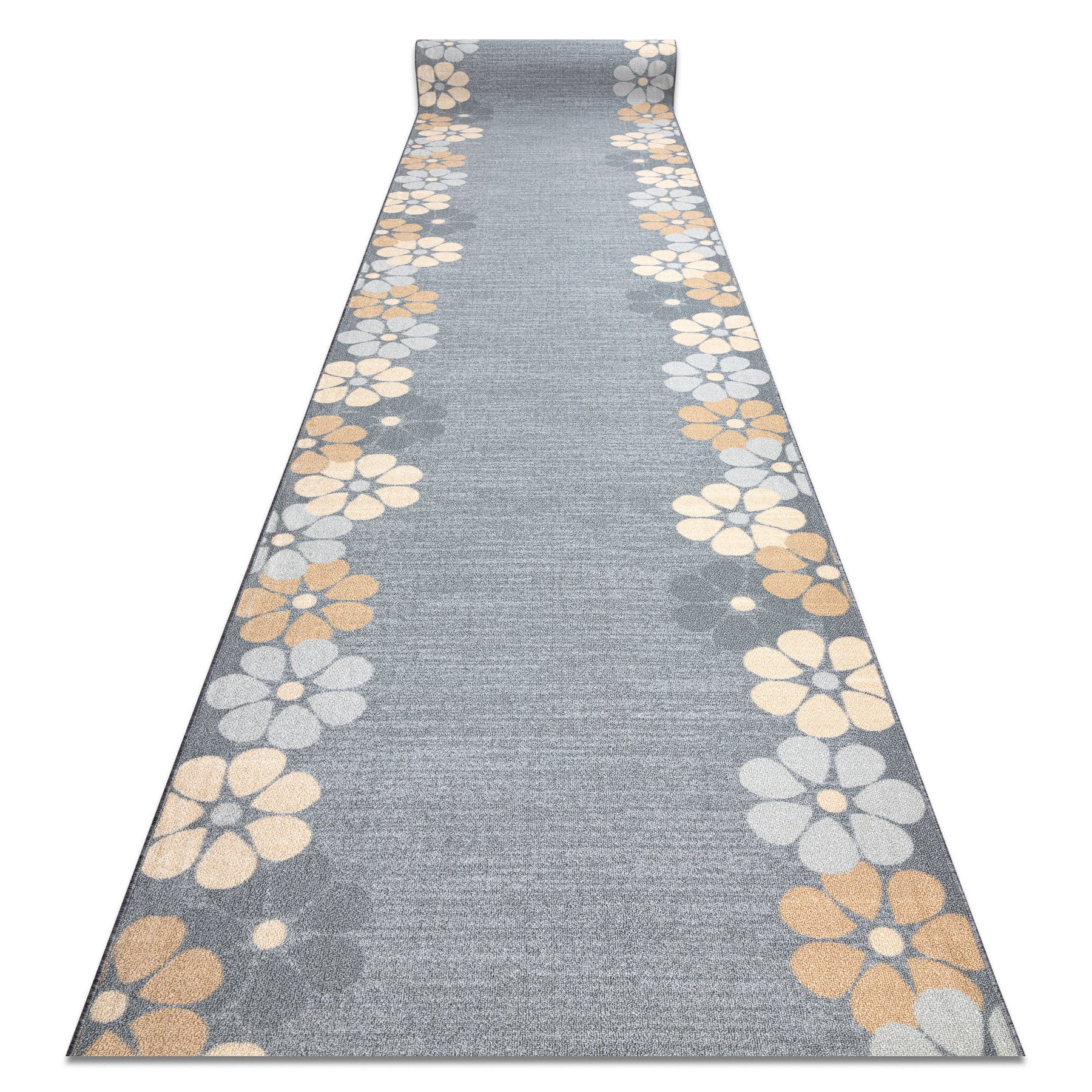 Alfombra de pasillo con refuerzo de goma margaretka flor, gris 100 cm 100x480 cm